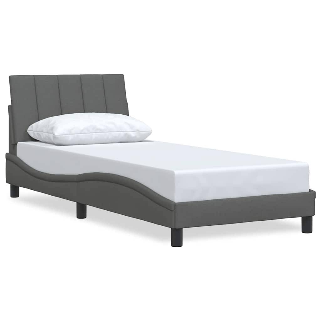 vidaXL Bettgestell ohne Matratze "Hanko" Dunkelgrau 80x200 cm Stoff