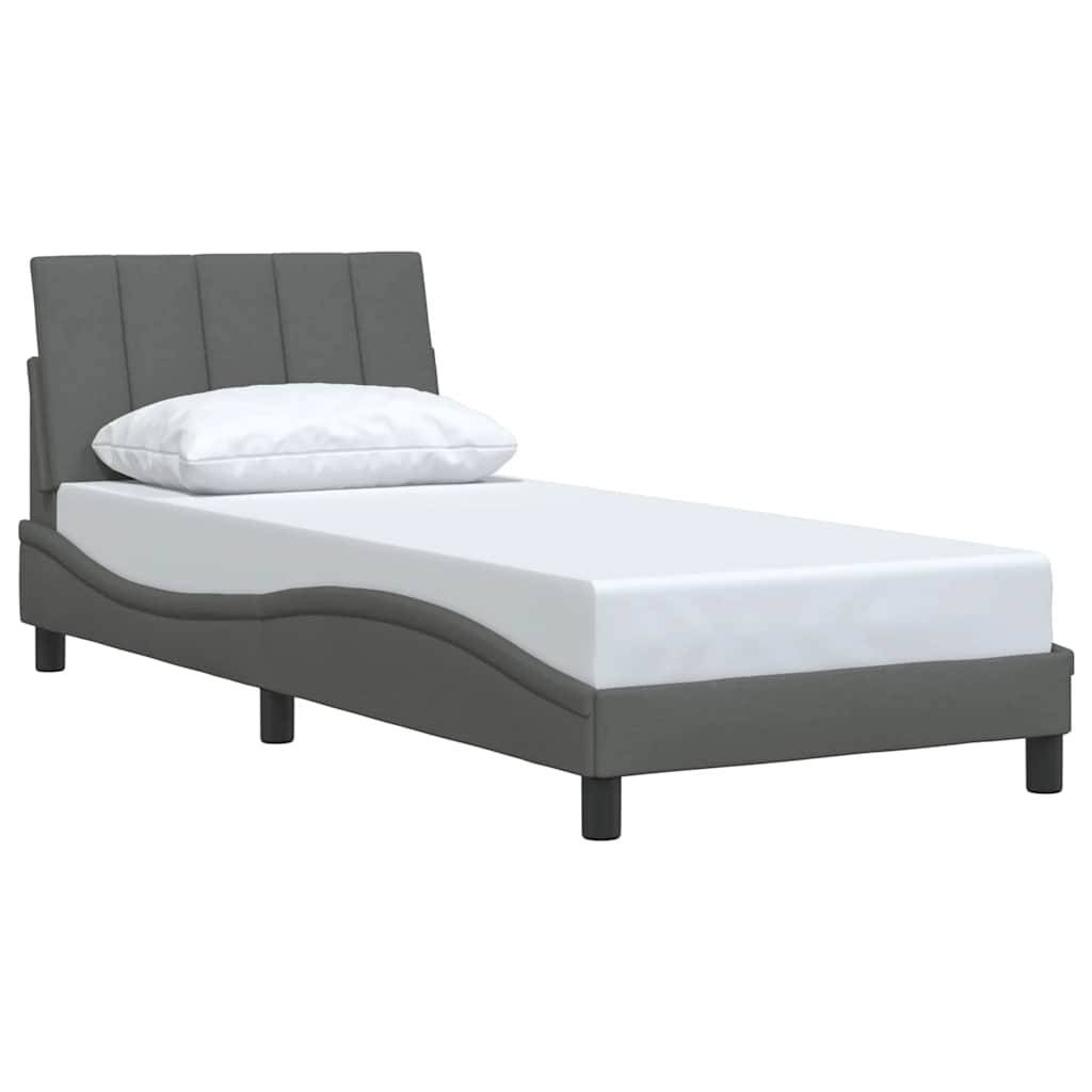 vidaXL Bettgestell ohne Matratze "Hanko" Dunkelgrau 80x200 cm Stoff