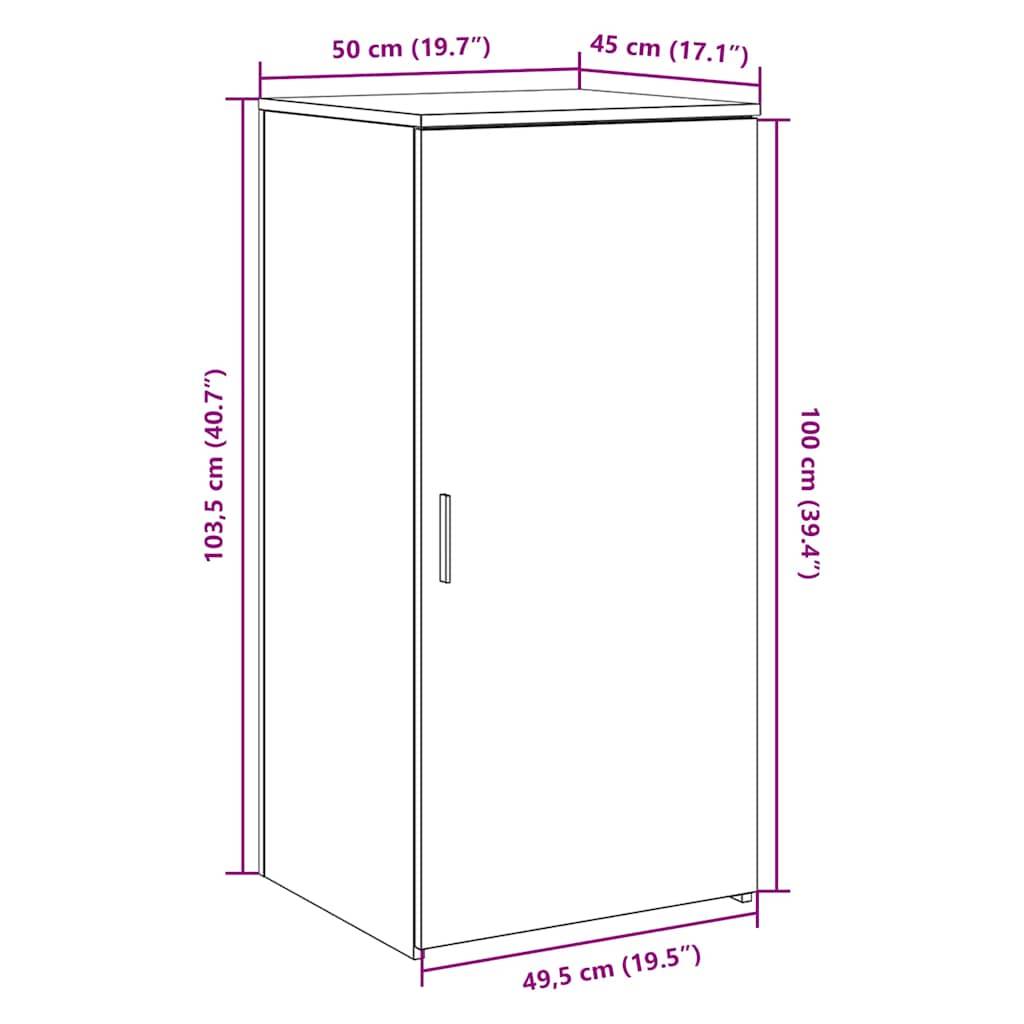 vidaXL Lagerschrank Grau Sonoma 50x45x103,5 cm Holzwerkstoff