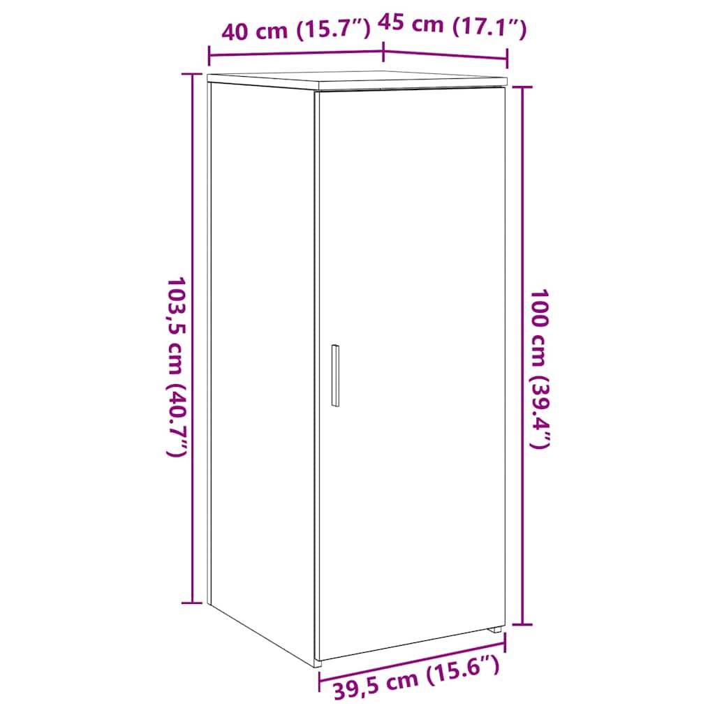 vidaXL Lagerschrank Räuchereiche 40x45x103,5 cm Holzwerkstoff
