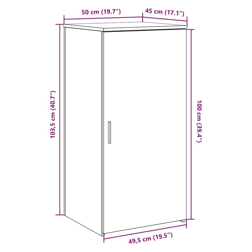 vidaXL Lagerschrank Betongrau 50x45x103,5 cm Holzwerkstoff