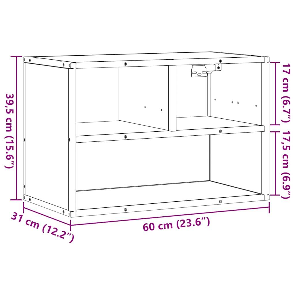 vidaXL TV-Schrank Räuchereiche 60x31x39,5 cm Holzwerkstoff und Metall