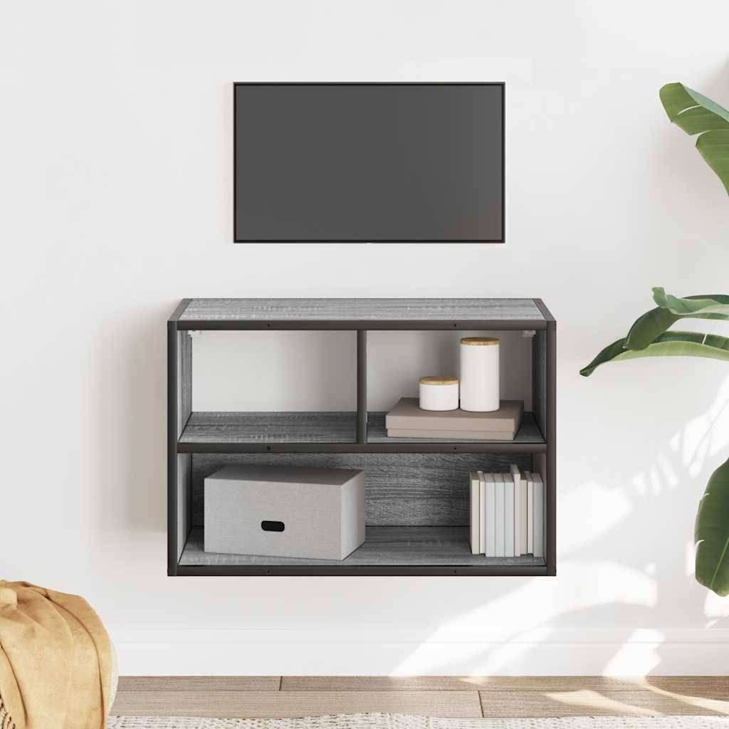 vidaXL TV-Schrank Grau Sonoma 60x31x39,5 cm Holzwerkstoff und Metall