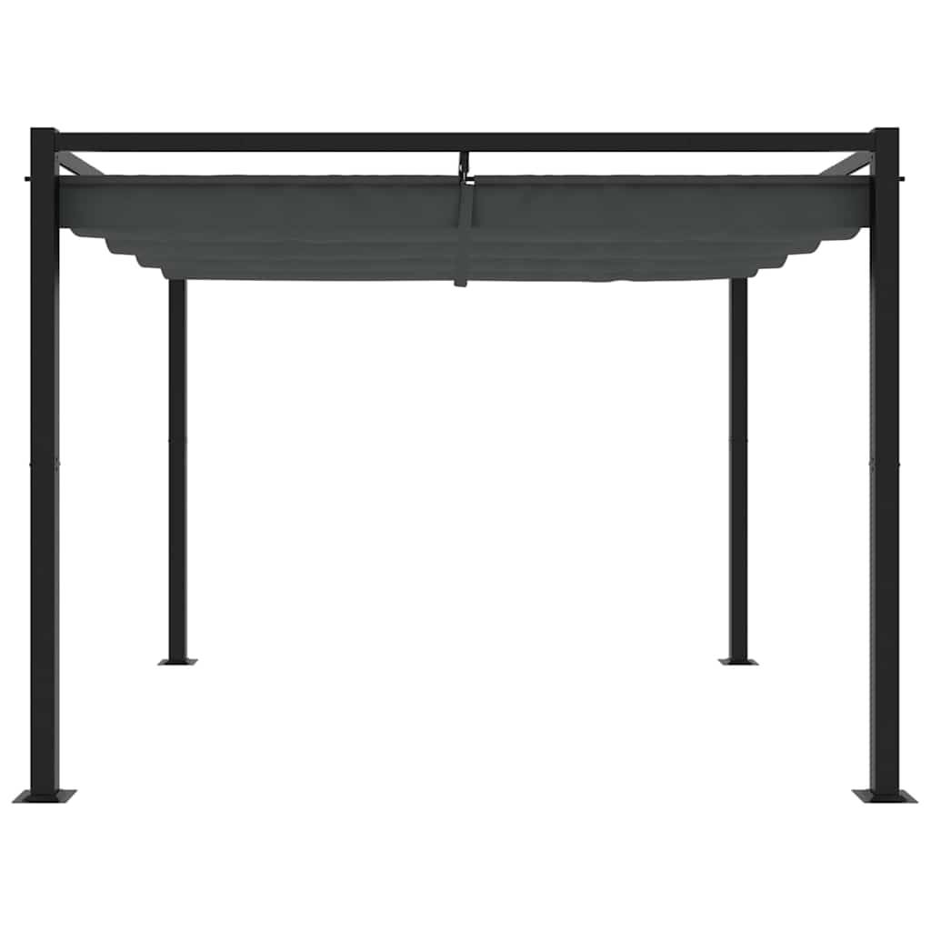 vidaXL Gartenpavillon mit Ausziehbarem Dach Anthrazit 3x3 m Stahl
