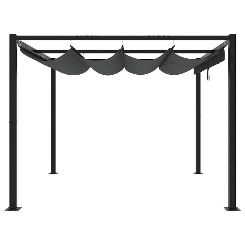 vidaXL Gartenpavillon mit Ausziehbarem Dach Anthrazit 3x3 m Stahl