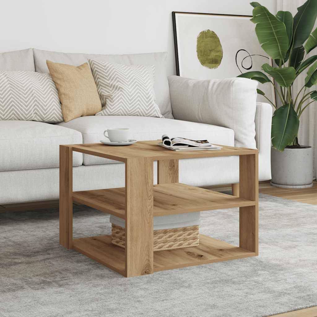 vidaXL Couchtisch Artisan-Eiche 58x58x40 cm Holzwerkstoff
