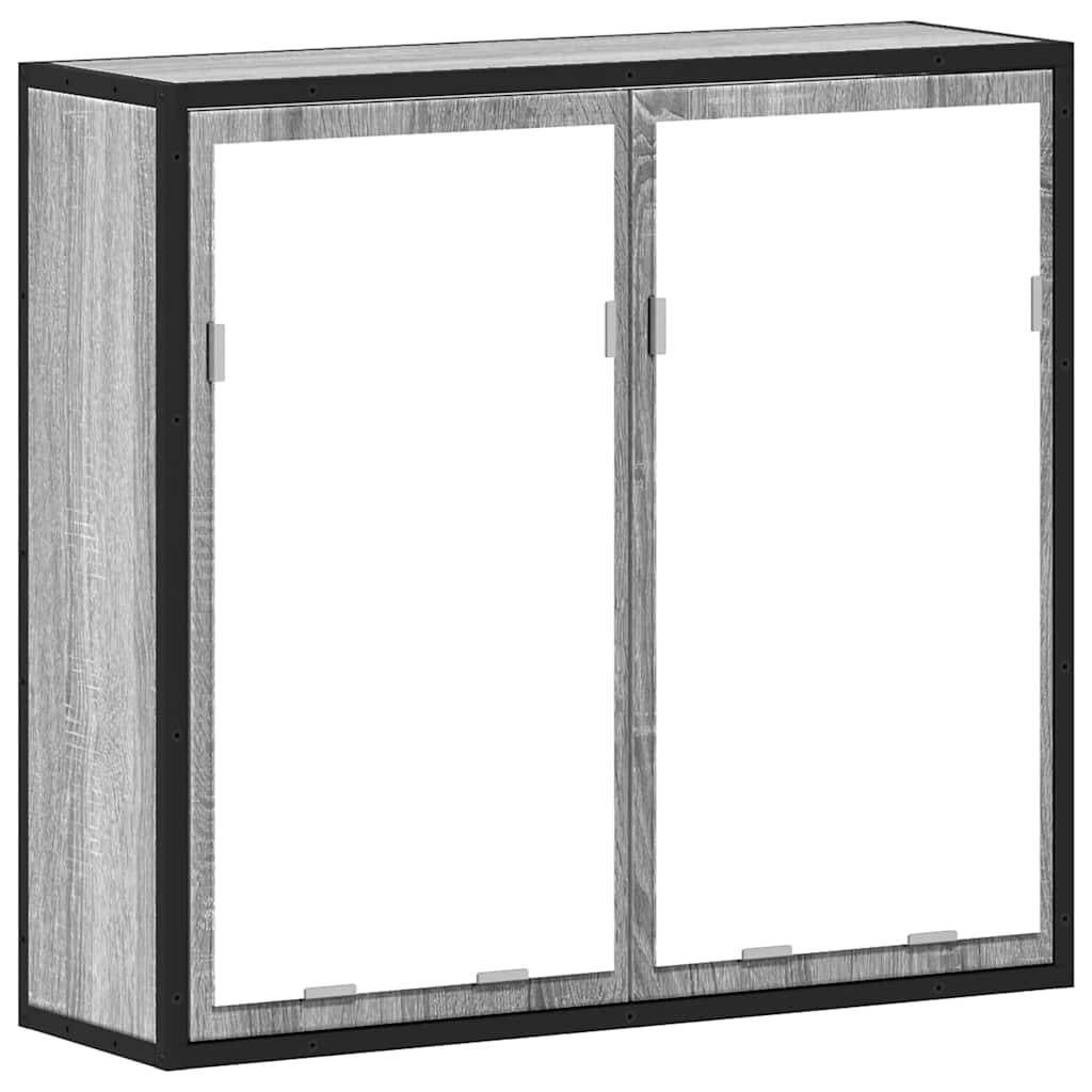 vidaXL Bad-Spiegelschrank Grau Sonoma 65x20x60 cm Holzwerkstoff
