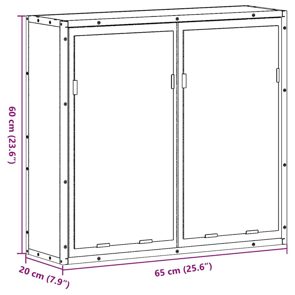 vidaXL Bad-Spiegelschrank Räuchereiche 65x20x60 cm Holzwerkstoff