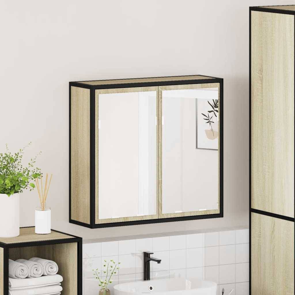 vidaXL Bad-Spiegelschrank Sonoma-Eiche 65x20x60 cm Holzwerkstoff