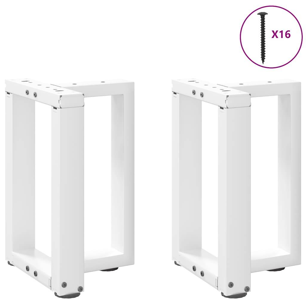 vidaXL Couchtischbeine T-Form 2 Stk. Weiß 28x25x(42-43) cm Stahl