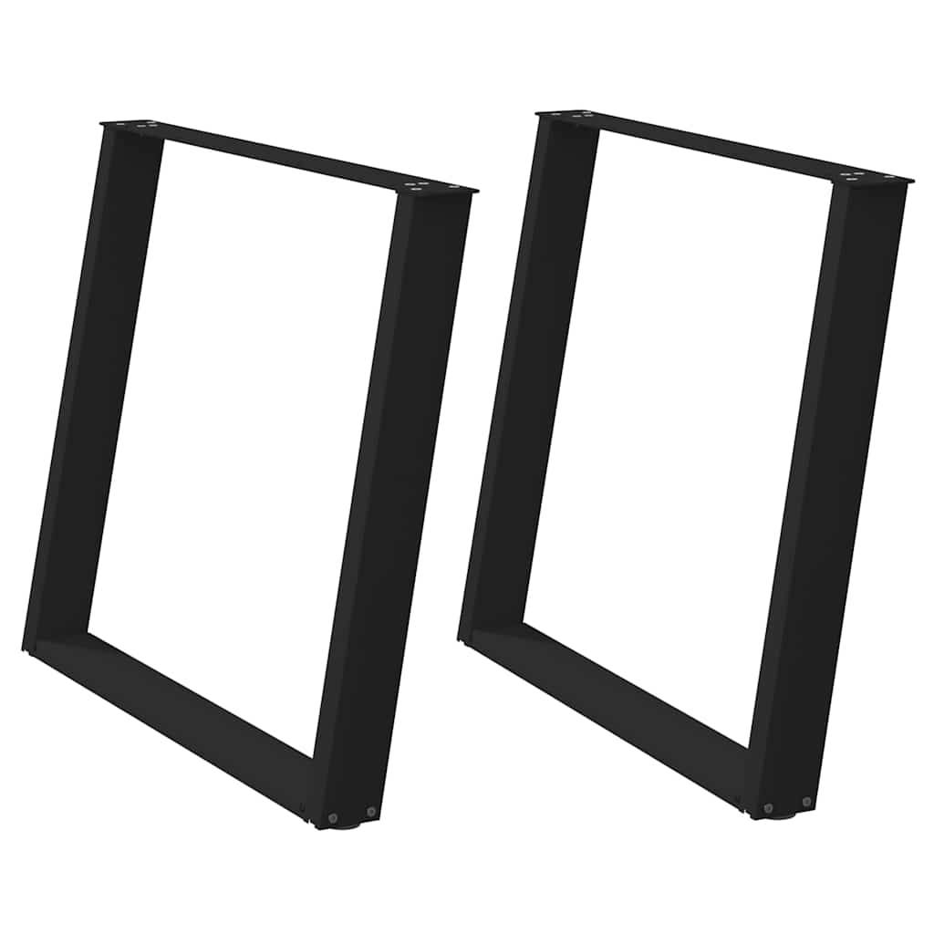 vidaXL Esstischbeine U-Form 2 Stk. Schwarz 90x(72-73) cm Stahl