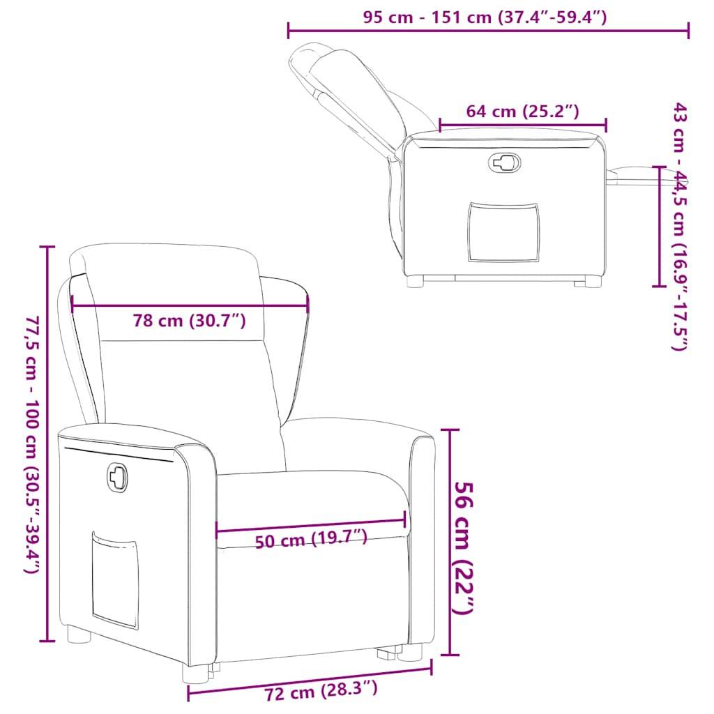vidaXL Relaxsessel mit Aufstehhilfe Taupe Stoff