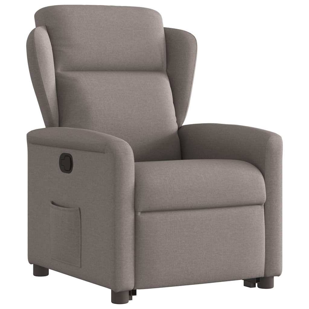vidaXL Relaxsessel mit Aufstehhilfe Taupe Stoff