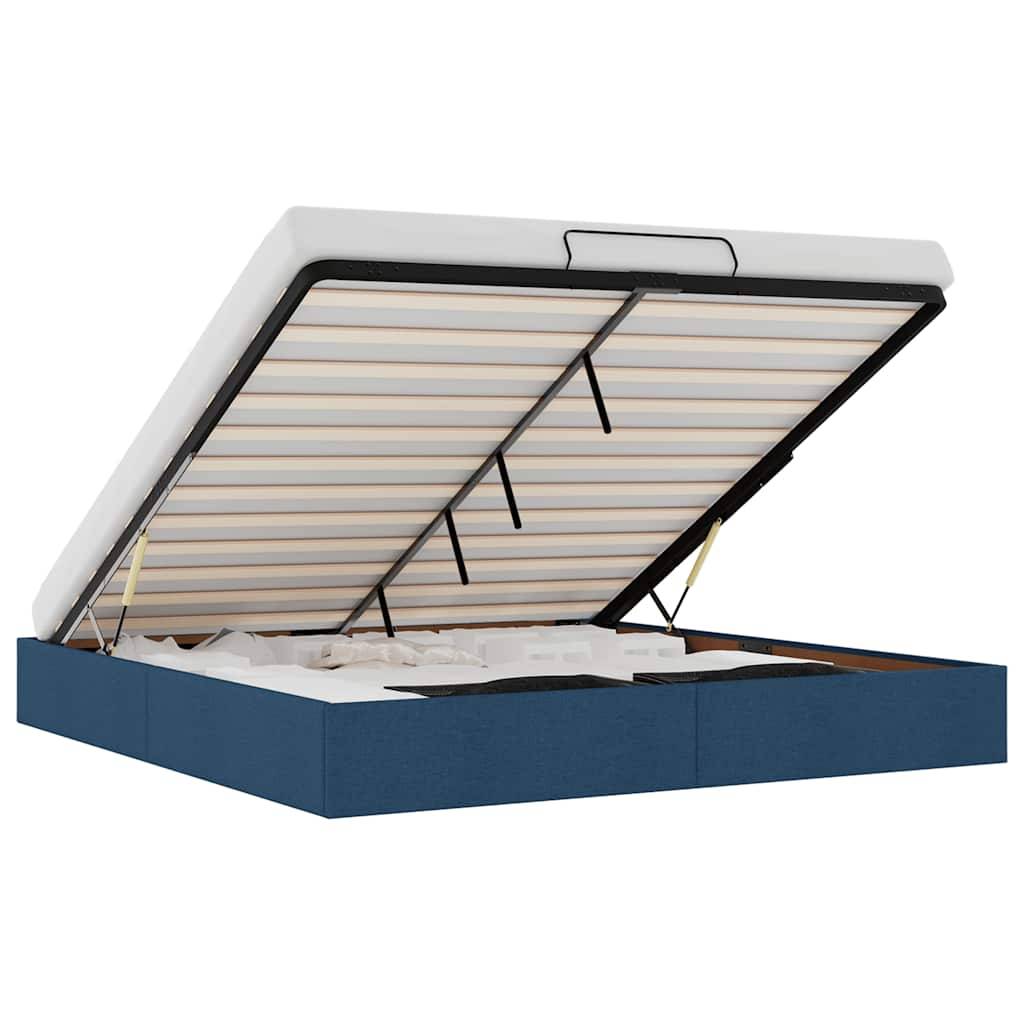 vidaXL Ottoman-Bett ohne Matratze Blau 200x200 cm Stoff