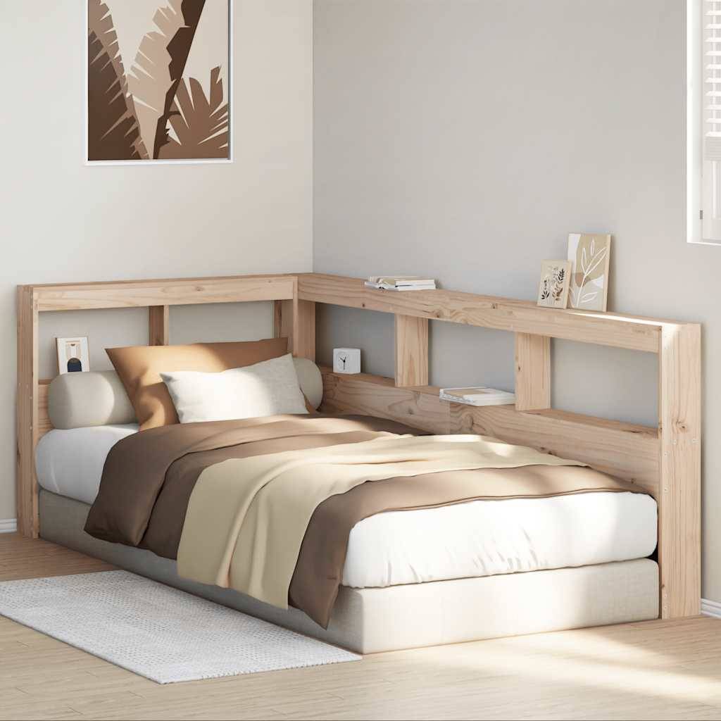 vidaXL Kopfteil mit Bücherregal L-Form 80 cm Massivholz Kiefer