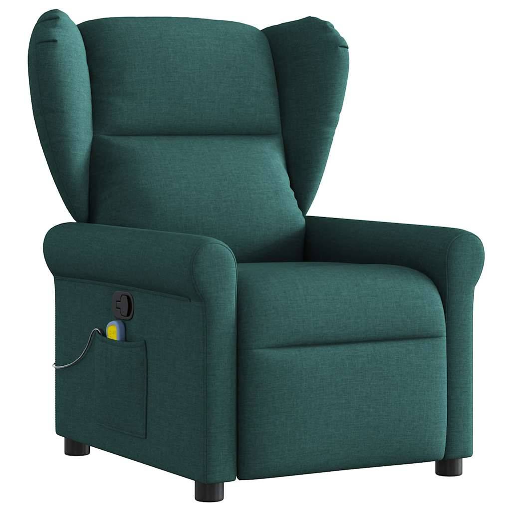 vidaXL Massagesessel Dunkelgrün Stoff