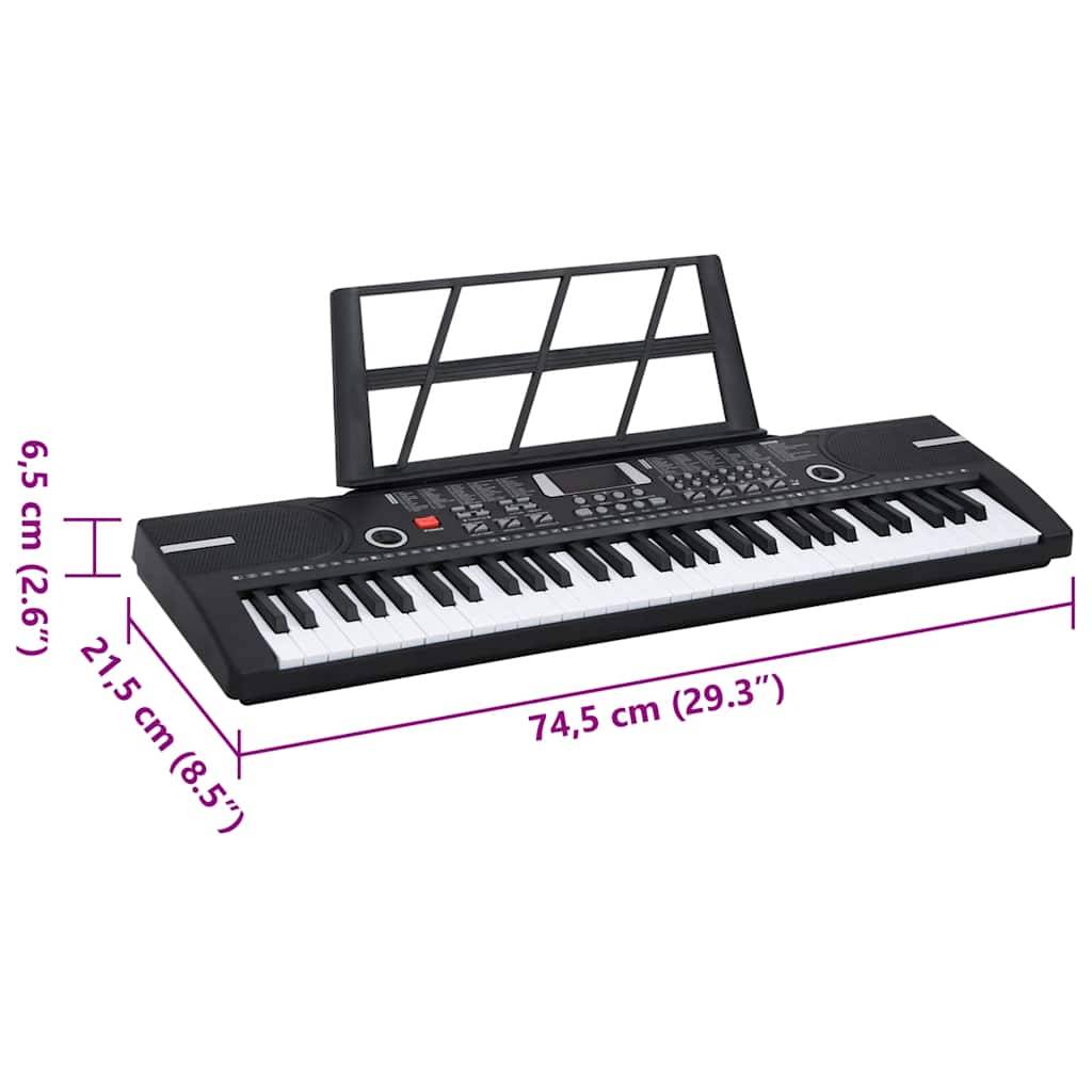 vidaXL 61 Tasten Klavier Elektrisches Keyboard mit Notenständer Kinder