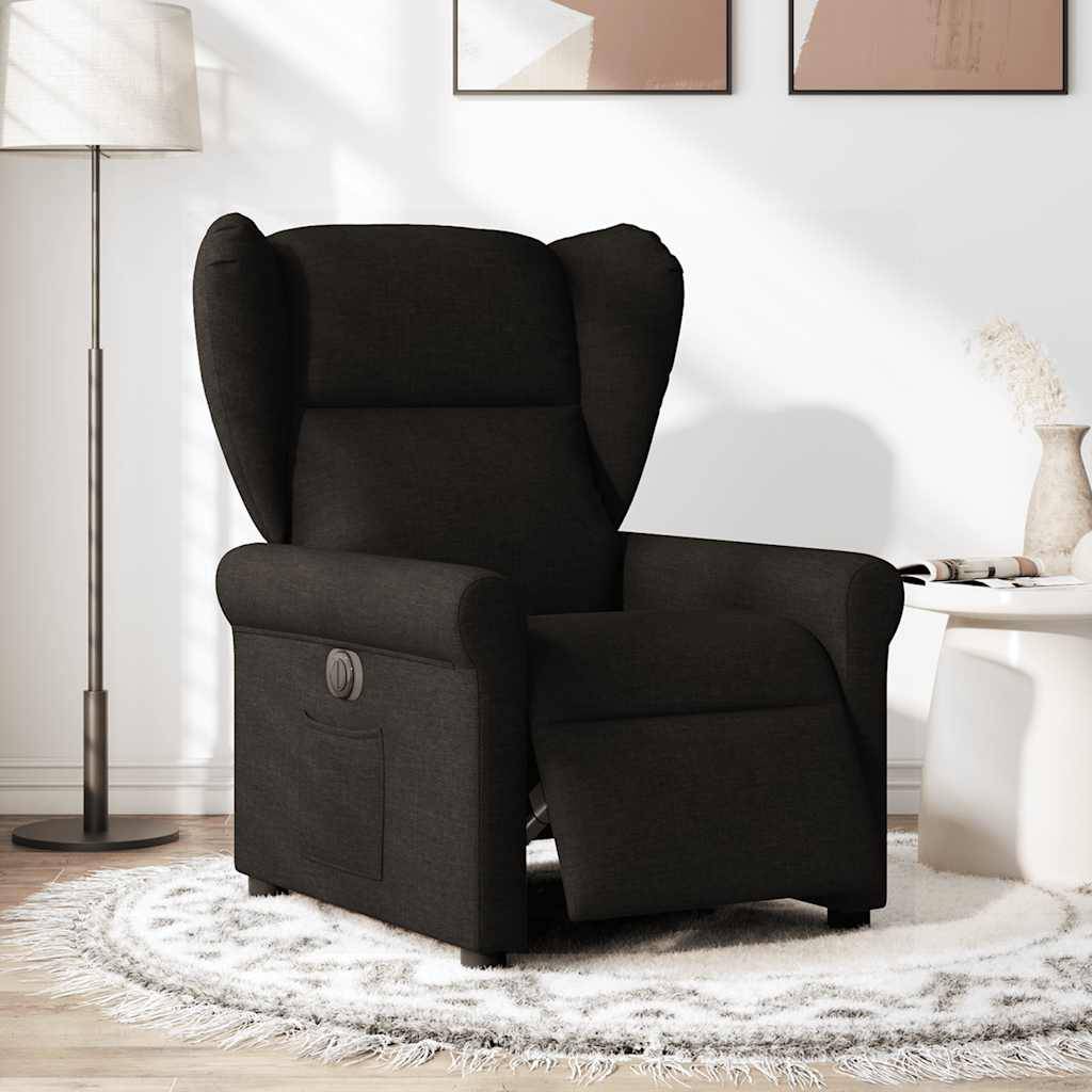 vidaXL Relaxsessel Elektrisch Schwarz Stoff