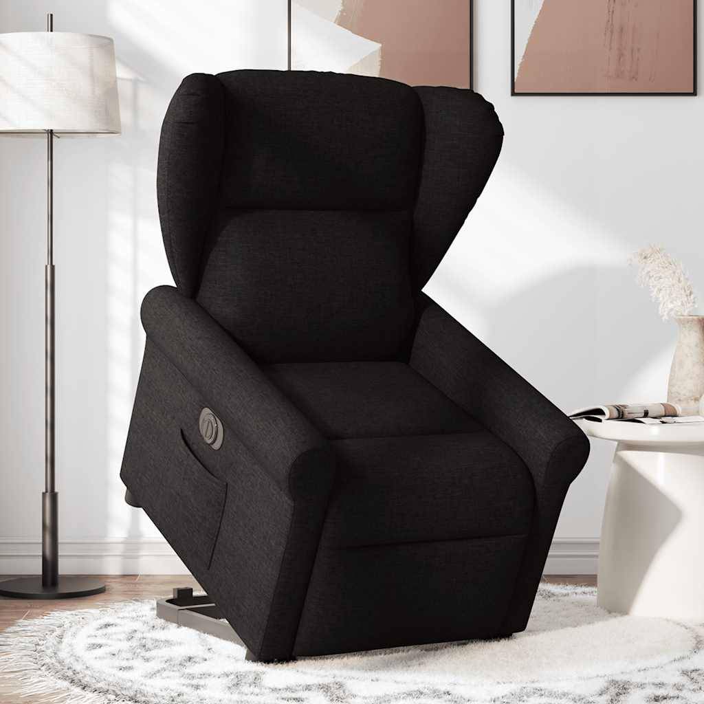 vidaXL Relaxsessel mit Aufstehhilfe Elektrisch Schwarz Stoff