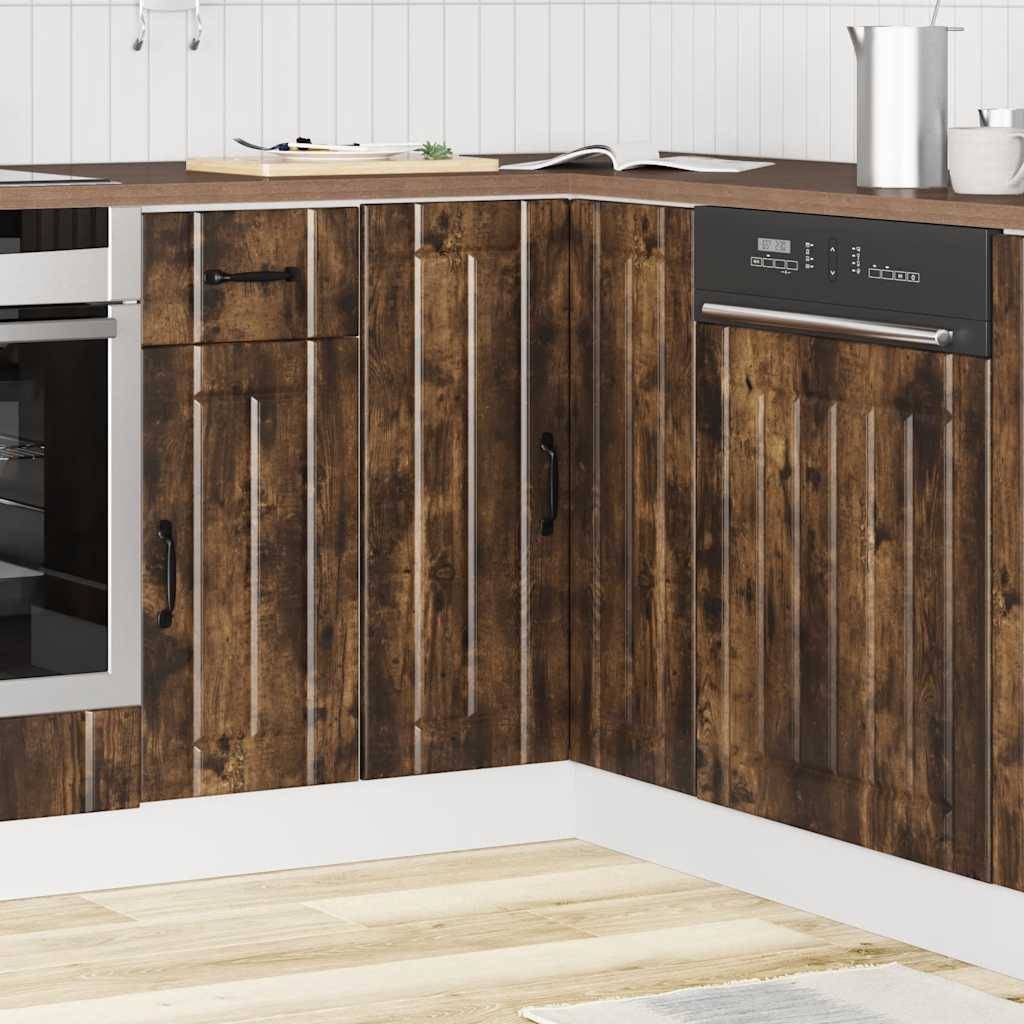 vidaXL Küchen-Eckunterschrank Lucca Räuchereiche Holzwerkstoff