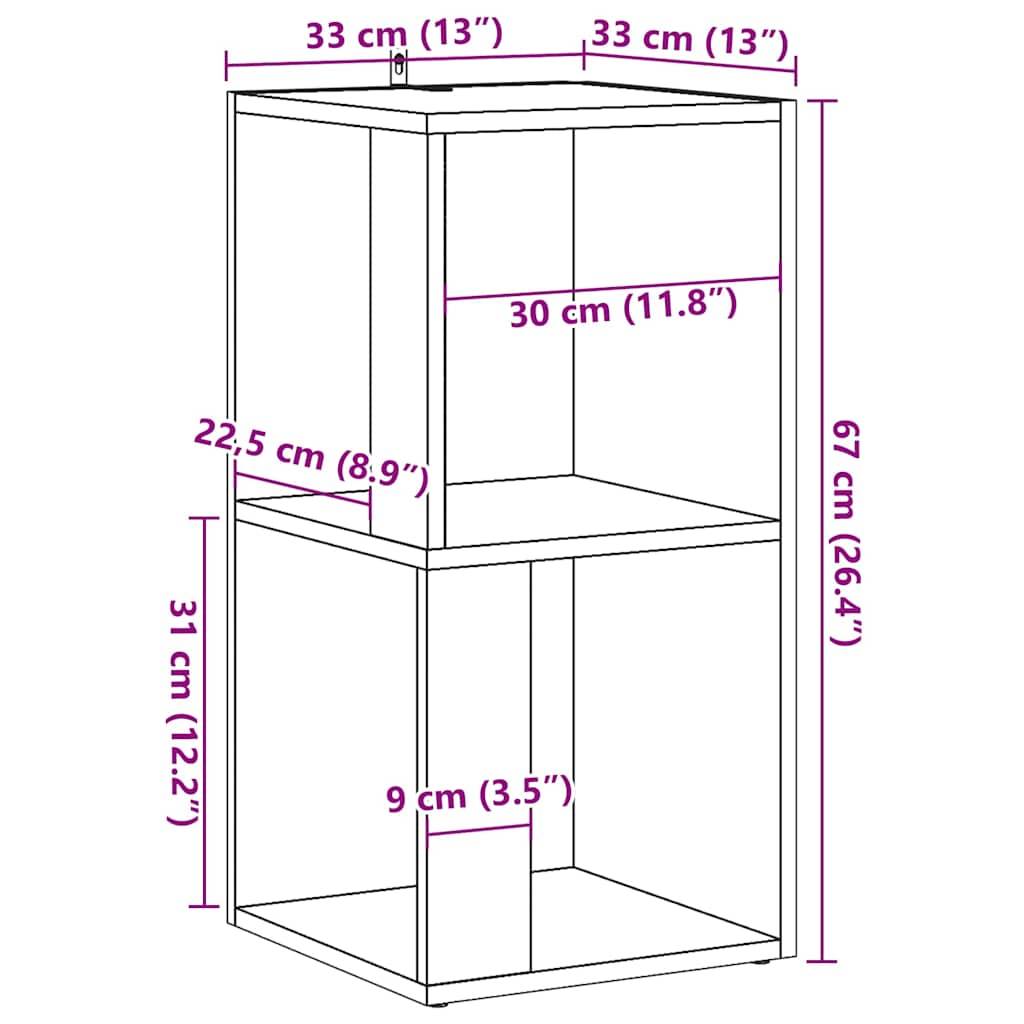 vidaXL Eckregal Altholz-Optik 33x33x67 cm Holzwerkstoff