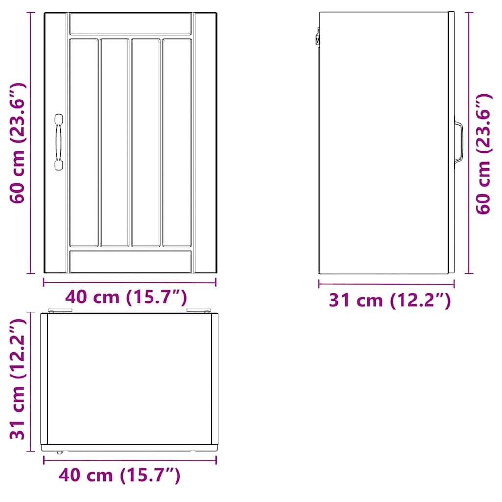 vidaXL Küchen-Hängeschrank Lucca Altholz-Optik Holzwerkstoff