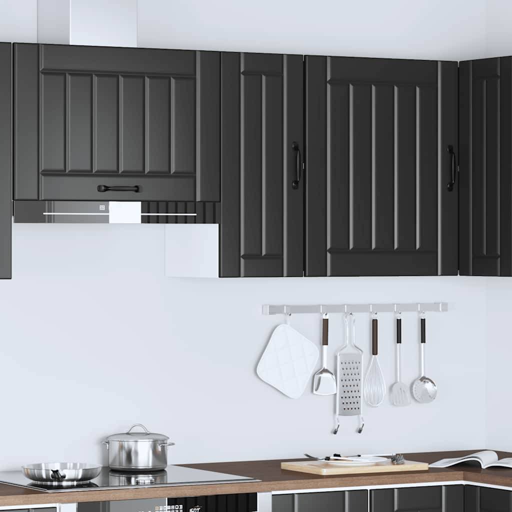 vidaXL Küchen-Hängeschrank Lucca Schwarz Holzwerkstoff