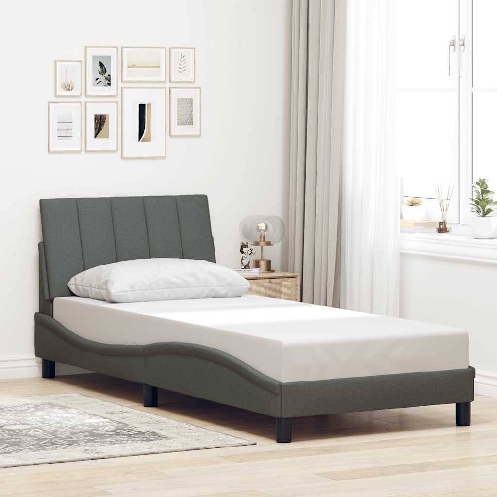 vidaXL Bettgestell ohne Matratze "Hanko" Dunkelgrau 80x200 cm Stoff