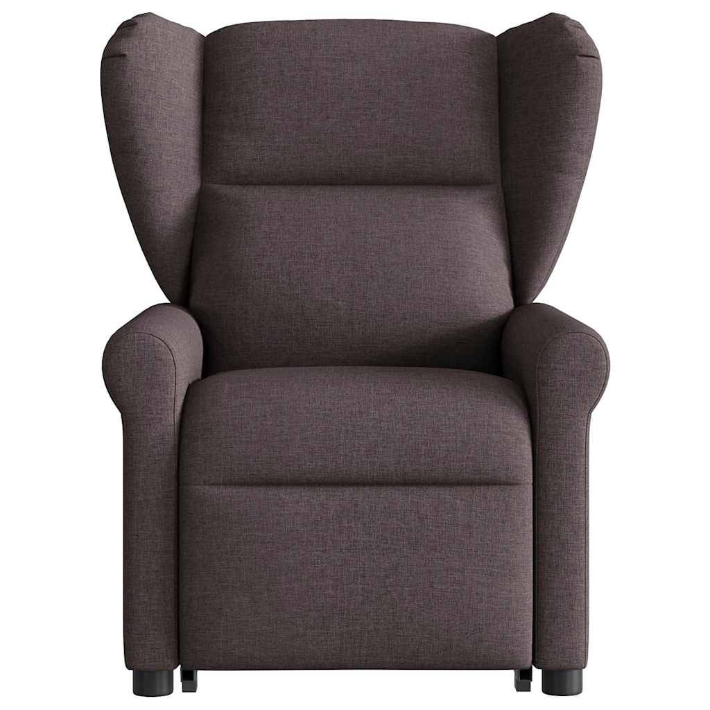 vidaXL Massagesessel mit Aufstehhilfe Dunkelbraun Stoff