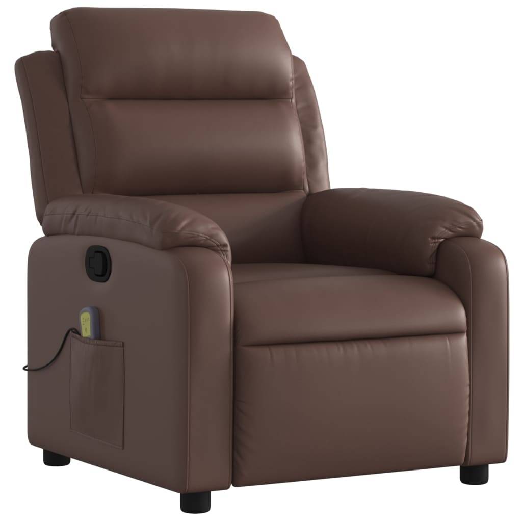 vidaXL Massagesessel Braun Kunstleder