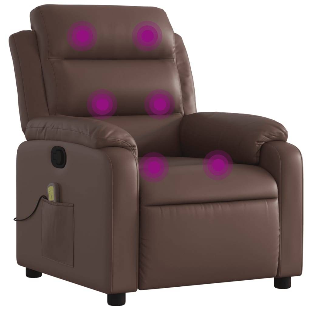 vidaXL Massagesessel Braun Kunstleder