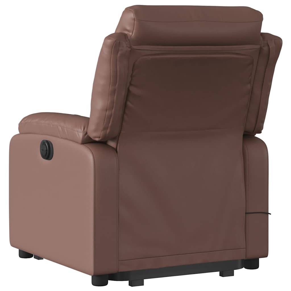 vidaXL Massagesessel mit Aufstehhilfe Elektrisch Braun Kunstleder