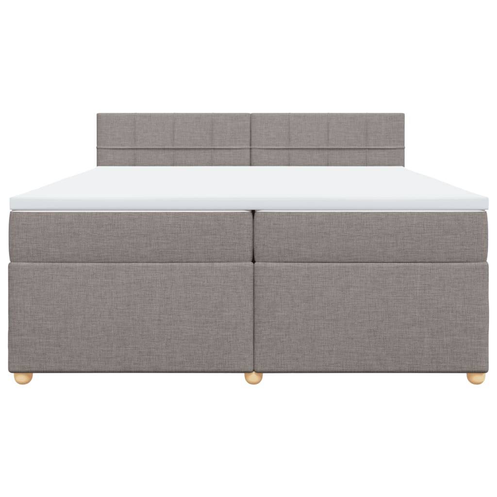 vidaXL Boxspringbett mit Matratze Taupe 200x200 cm Stoff