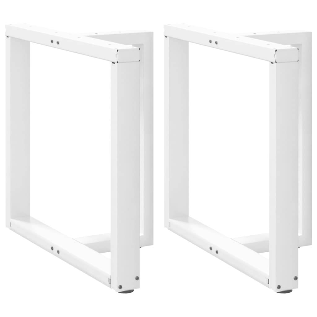 vidaXL Esstischbeine T-Form 2 Stk. Weiß 80x35x(72-73) cm Stahl