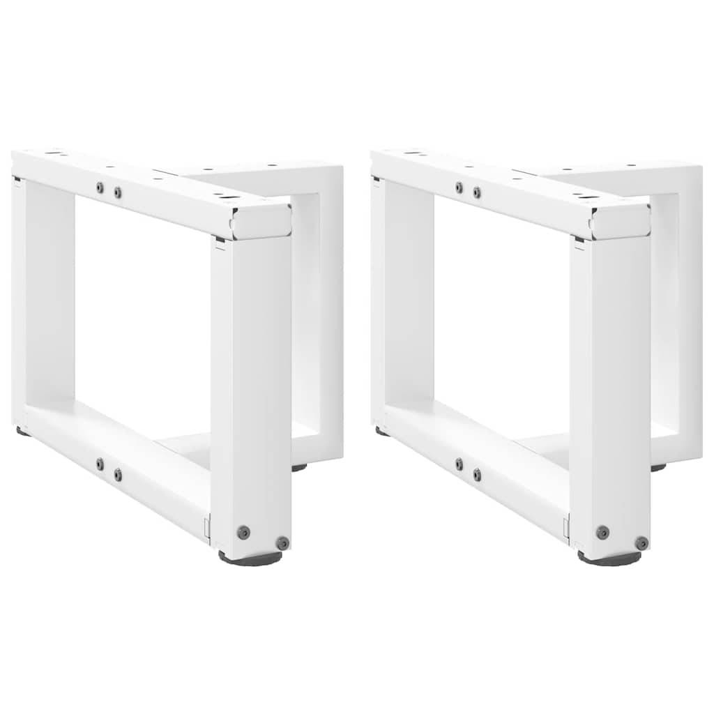 vidaXL Couchtischbeine T-Form 2 Stk. Weiß 50x25x(30-31) cm Stahl
