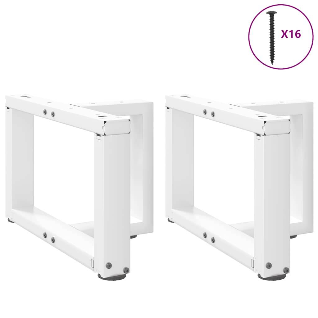 vidaXL Couchtischbeine T-Form 2 Stk. Weiß 50x25x(30-31) cm Stahl