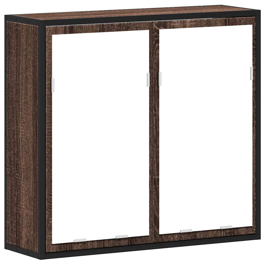 vidaXL Bad-Spiegelschrank Braun Eichen-Optik 65x20x60 cm Holzwerkstoff