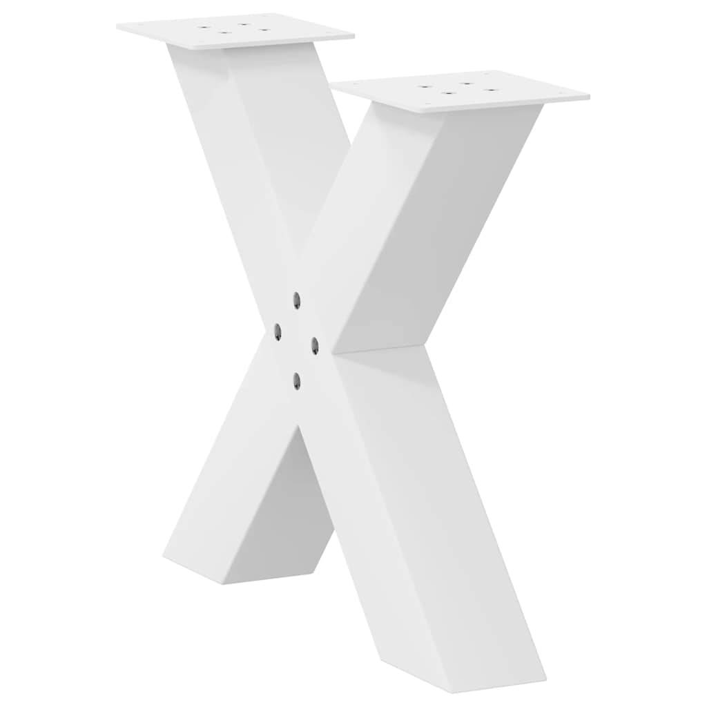 vidaXL Couchtischbeine X-Form 2 Stk. Weiß 50x(42-43) cm Stahl