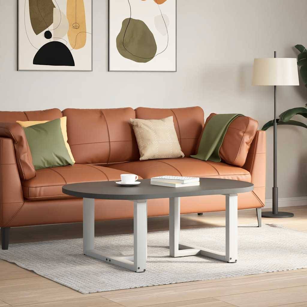 vidaXL Couchtischbeine T-Form 2 Stk. Weiß 70x25x(42-43) cm Stahl