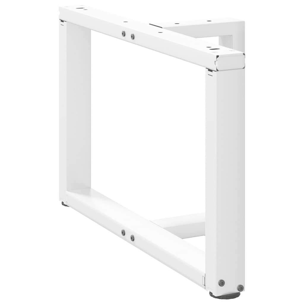 vidaXL Couchtischbeine T-Form 2 Stk. Weiß 70x25x(42-43) cm Stahl