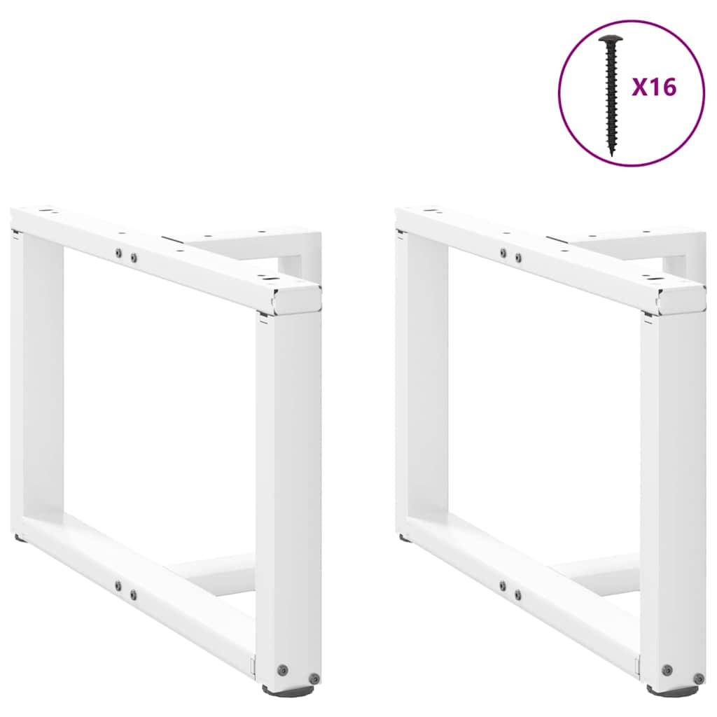 vidaXL Couchtischbeine T-Form 2 Stk. Weiß 70x25x(42-43) cm Stahl