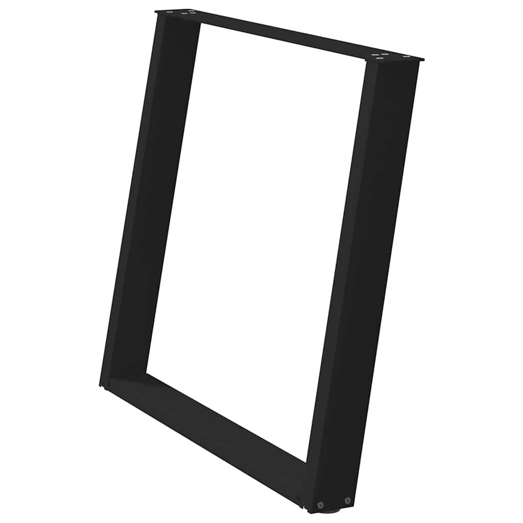 vidaXL Esstischbeine U-Form 2 Stk. Schwarz 90x(72-73) cm Stahl