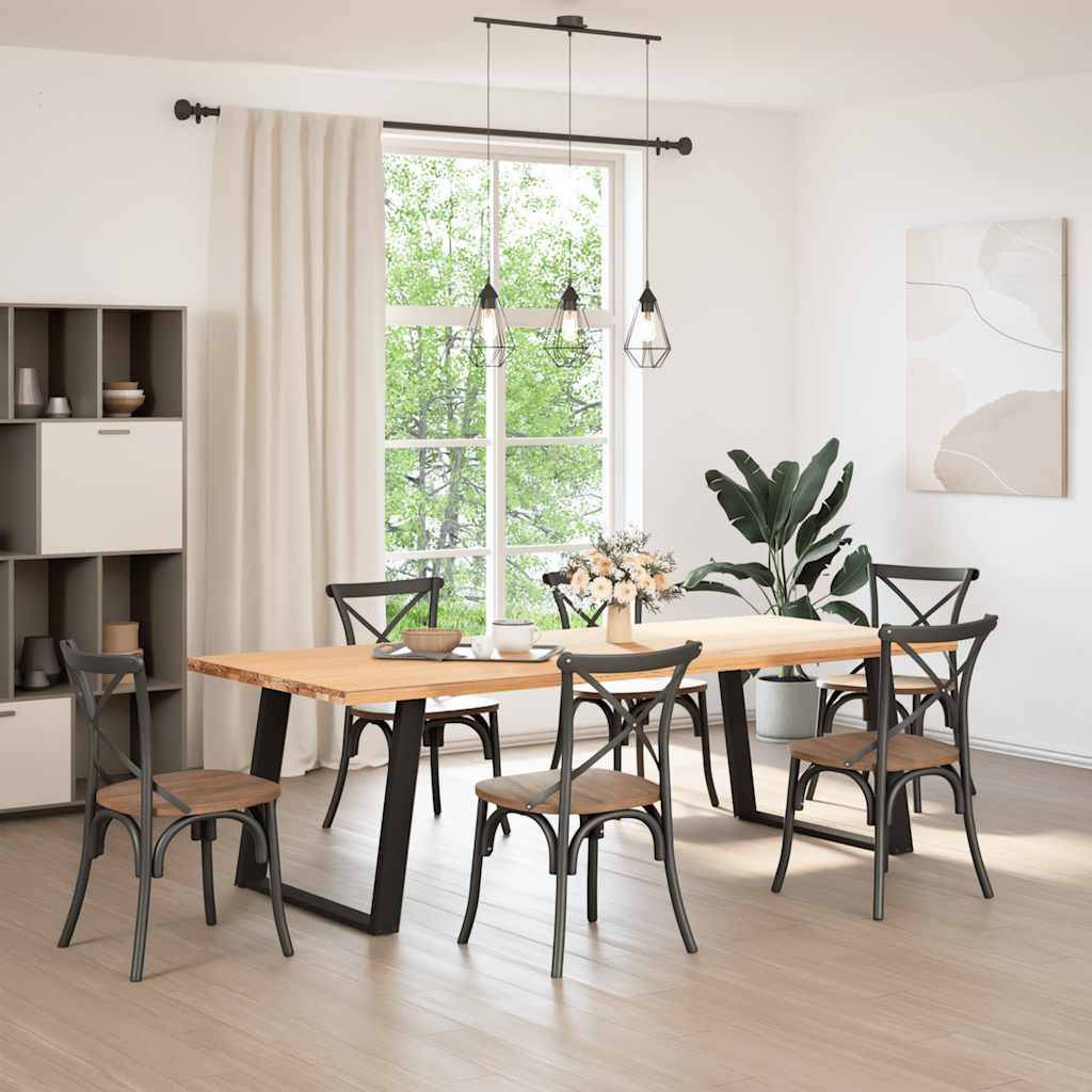 vidaXL Esstischbeine U-Form 2 Stk. Schwarz 90x(72-73) cm Stahl