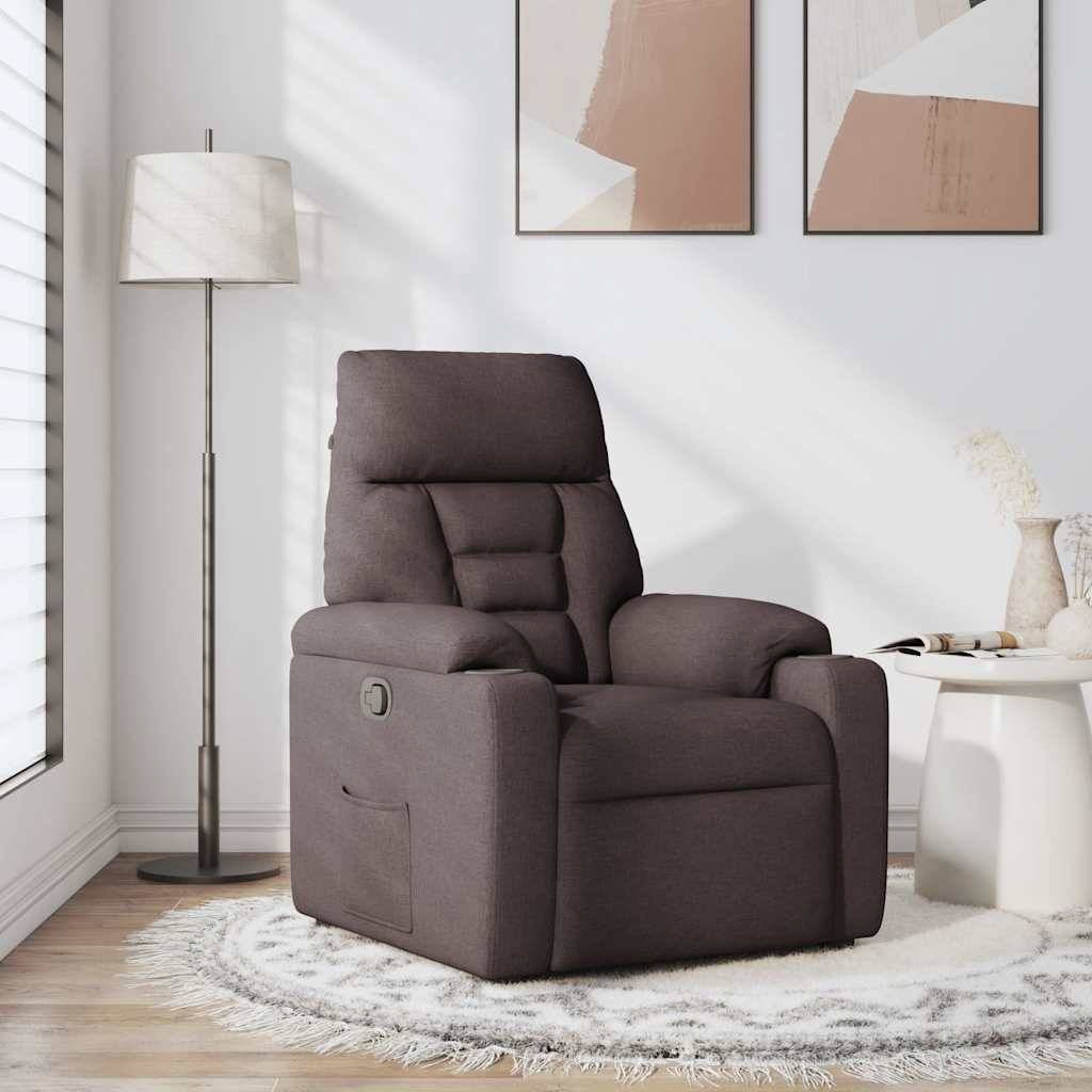 vidaXL Relaxsessel Dunkelbraun Stoff