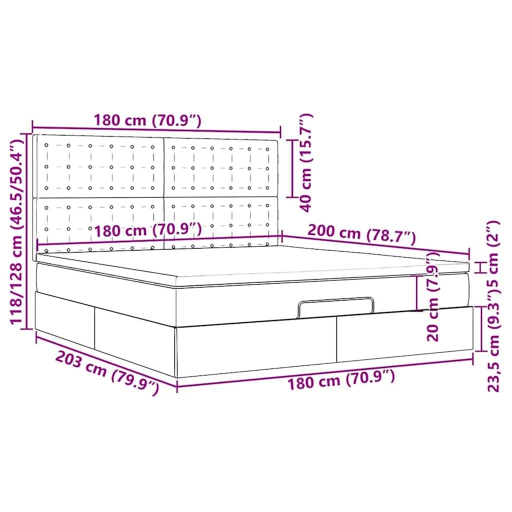 vidaXL Ottoman-Bett mit Matratzen Dunkelgrün 180x200 cm Samt