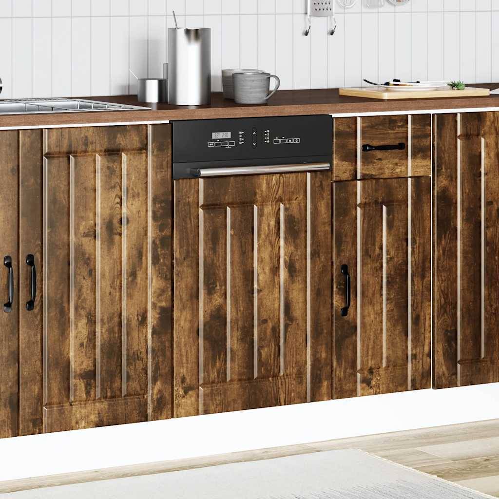 vidaXL Geschirrspülerblende Lucca Räuchereiche Holzwerkstoff
