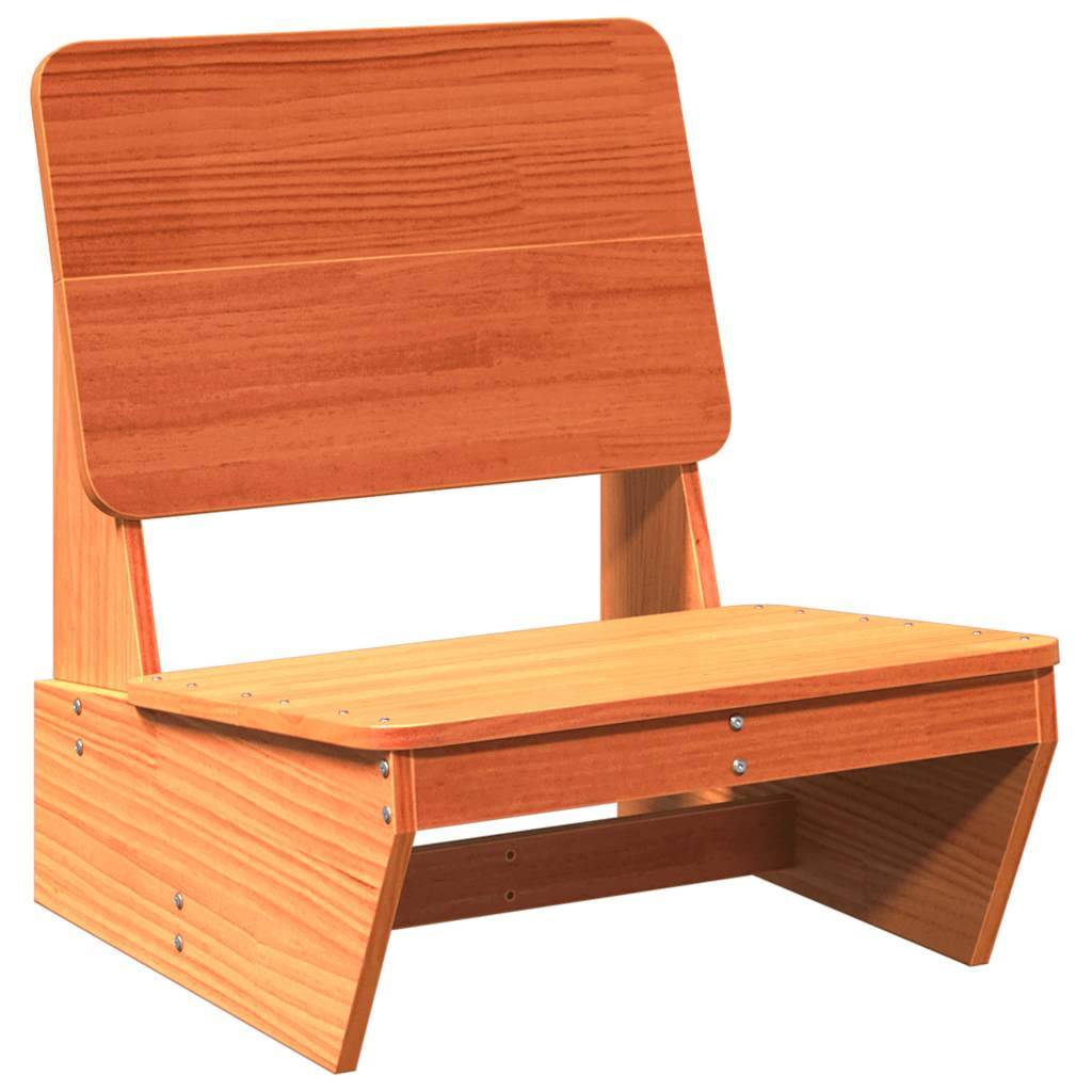 vidaXL Gartenstühle 2 Stk. Wachsbraun 60x64x70,5 cm Massivholz Kiefer