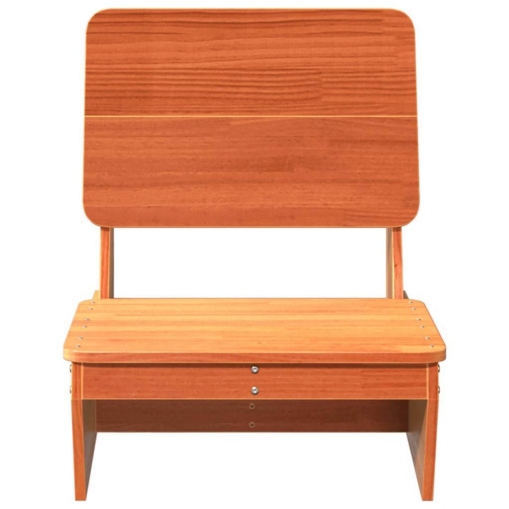 vidaXL Gartenstühle 2 Stk. Wachsbraun 60x64x70,5 cm Massivholz Kiefer
