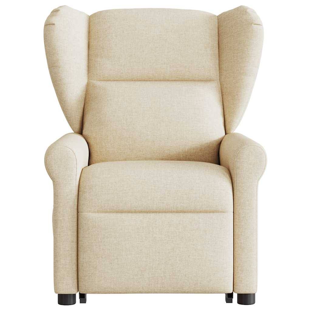 vidaXL Massagesessel mit Aufstehhilfe Creme Stoff