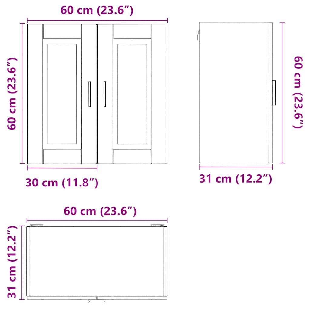 vidaXL Küchen-Hängeschrank Porto Sonoma-Eiche Holzwerkstoff